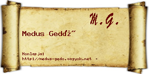 Medus Gedő névjegykártya